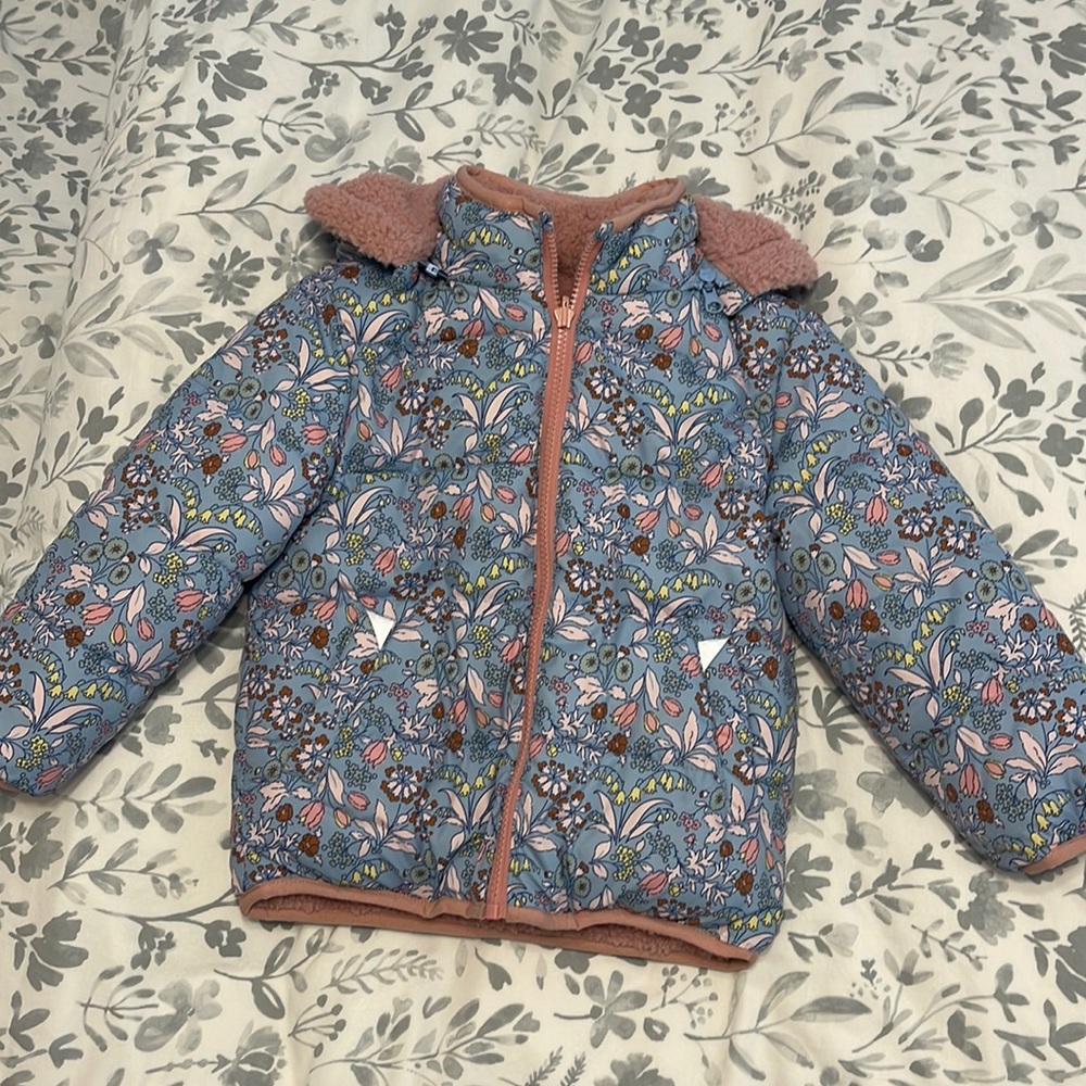 Mini Boden girls reversible fleece sz 3-4